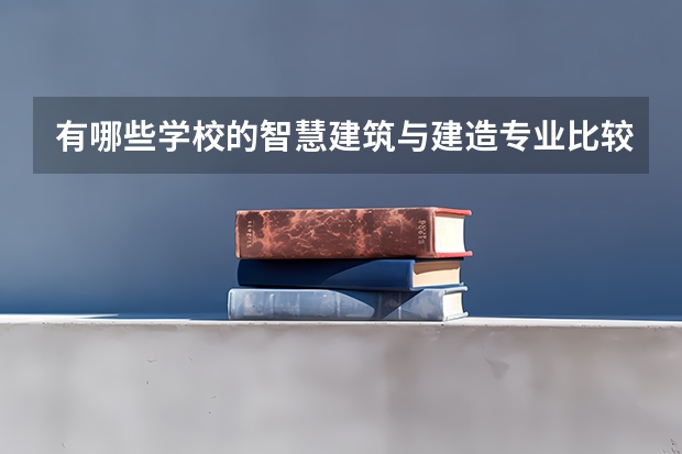 有哪些学校的智慧建筑与建造专业比较出名？