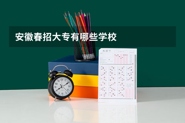 安徽春招大专有哪些学校
